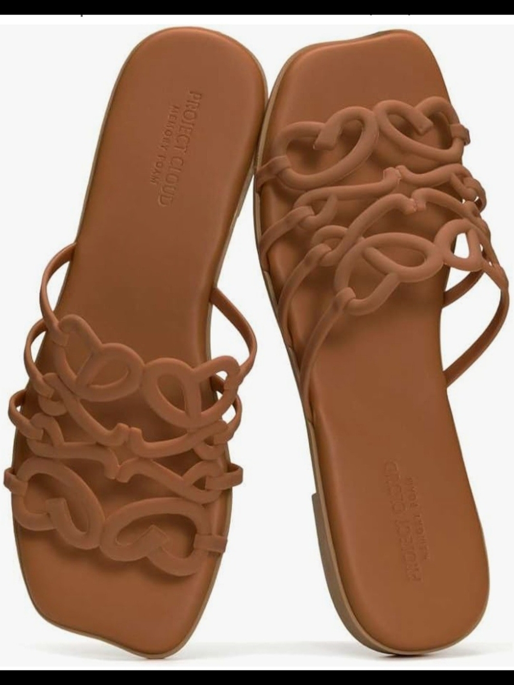 Project Cloud Tan Loop-Strap Women's Slide Sandals Size 10